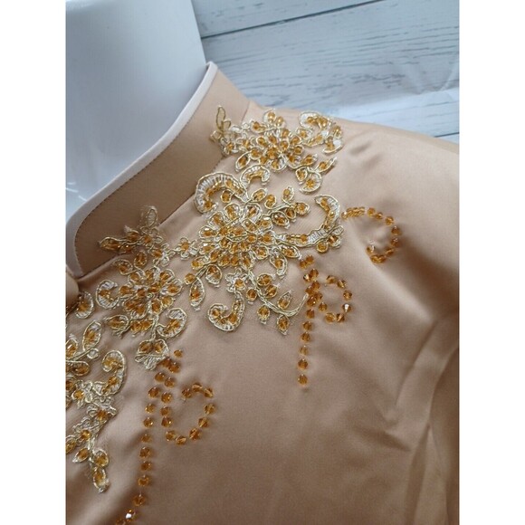 Ethnic Indian Designer Kurta Sherwani Tunic Mens Gold Tone Beaded 6X - Picture 4 of 11